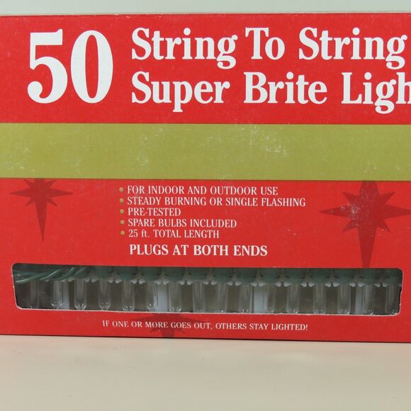 Vintage Christmas String Lights Santa Trim Clear 50 Super Bright Holiday Decor - Picture 4 of 12